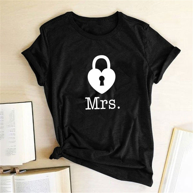 Loose Printed Couple T-shirt