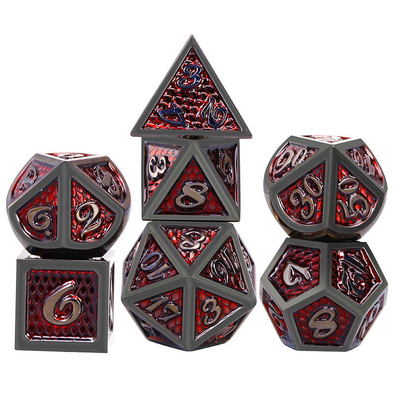 Metal Dragon Scale Dice Set