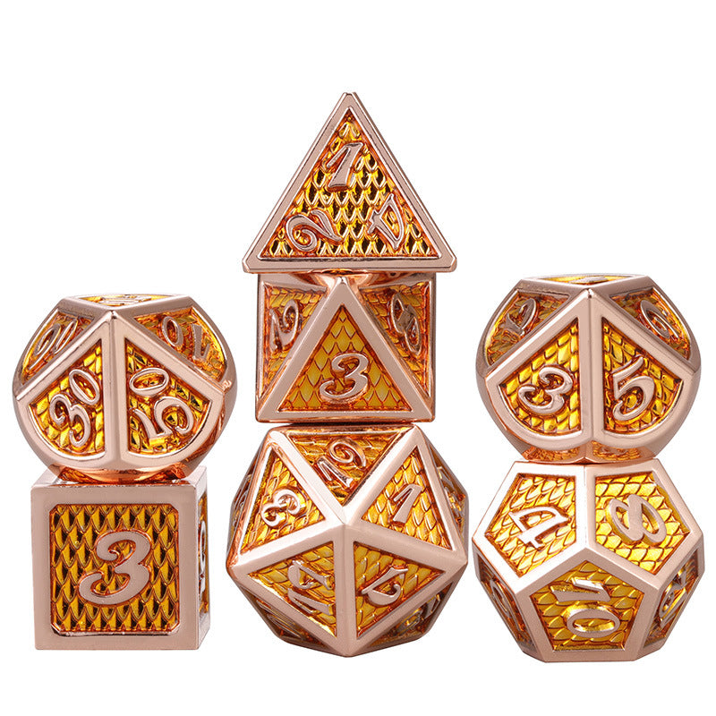 Metal Dragon Scale Dice Set