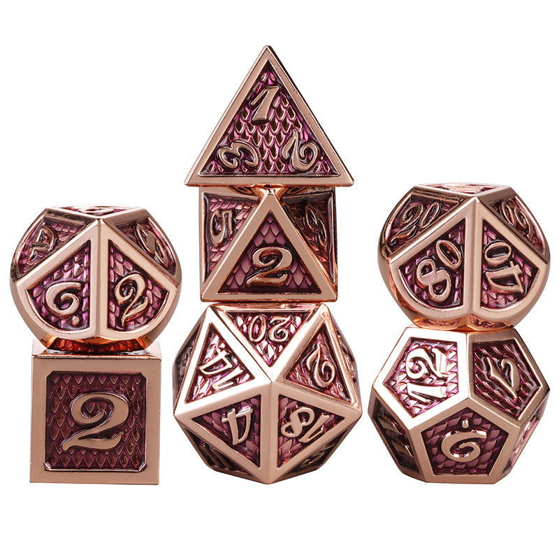 Metal Dragon Scale Dice Set