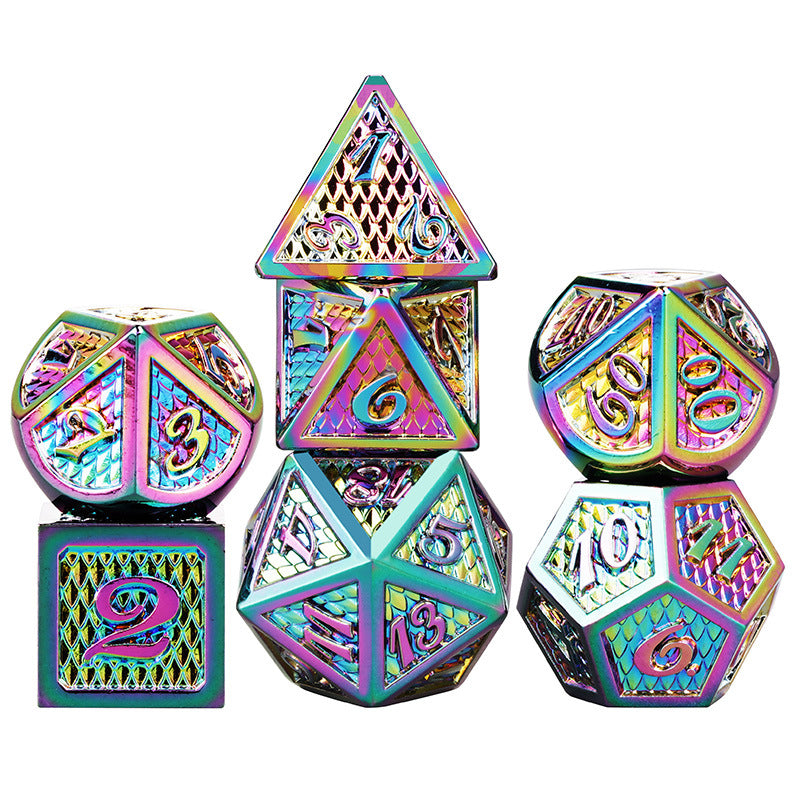 Metal Dragon Scale Dice Set