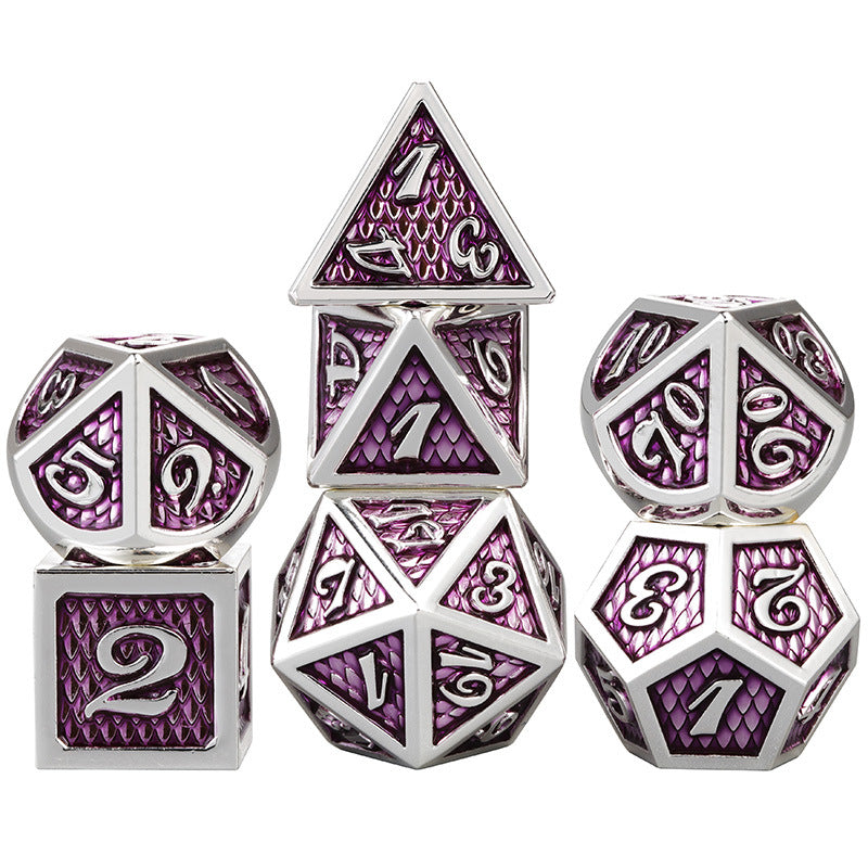Metal Dragon Scale Dice Set