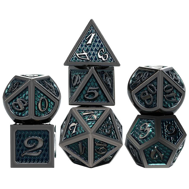 Metal Dragon Scale Dice Set
