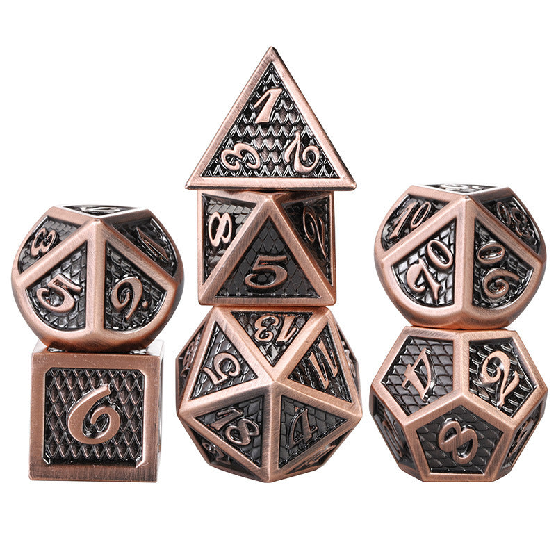 Metal Dragon Scale Dice Set