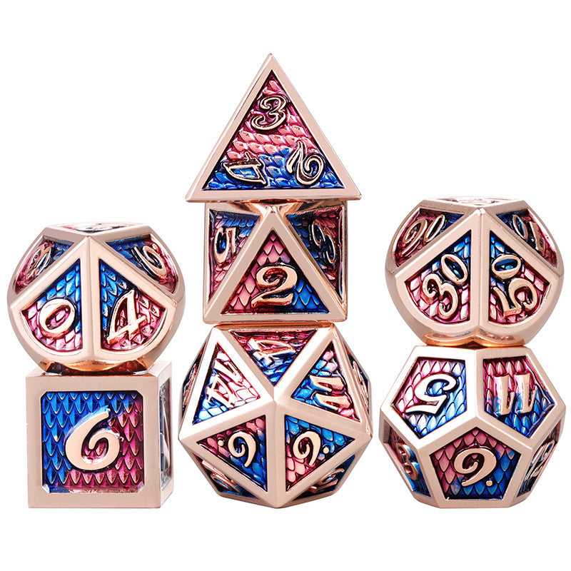 Metal Dragon Scale Dice Set