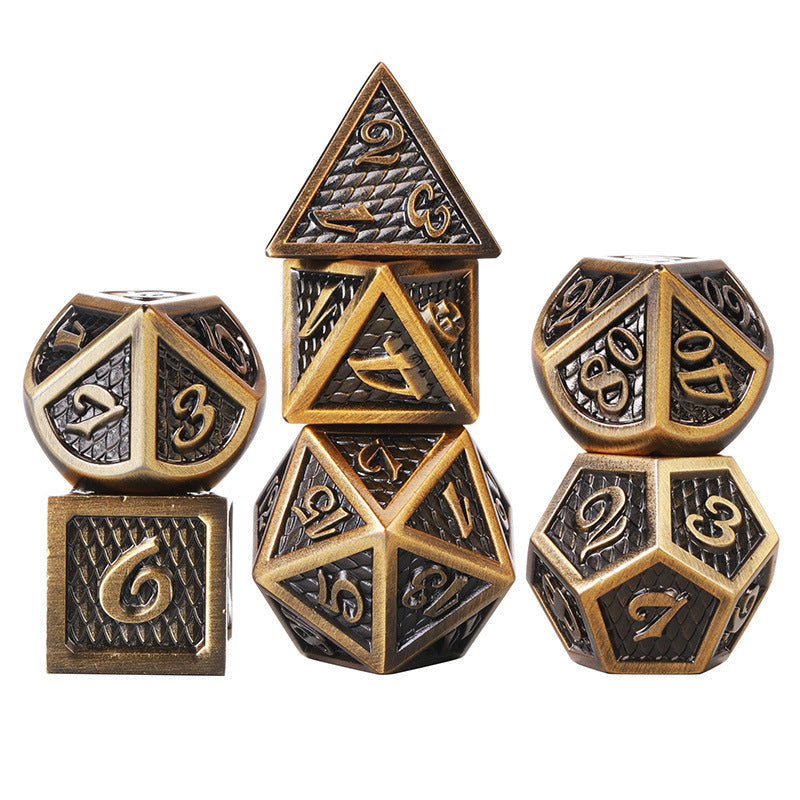Metal Dragon Scale Dice Set