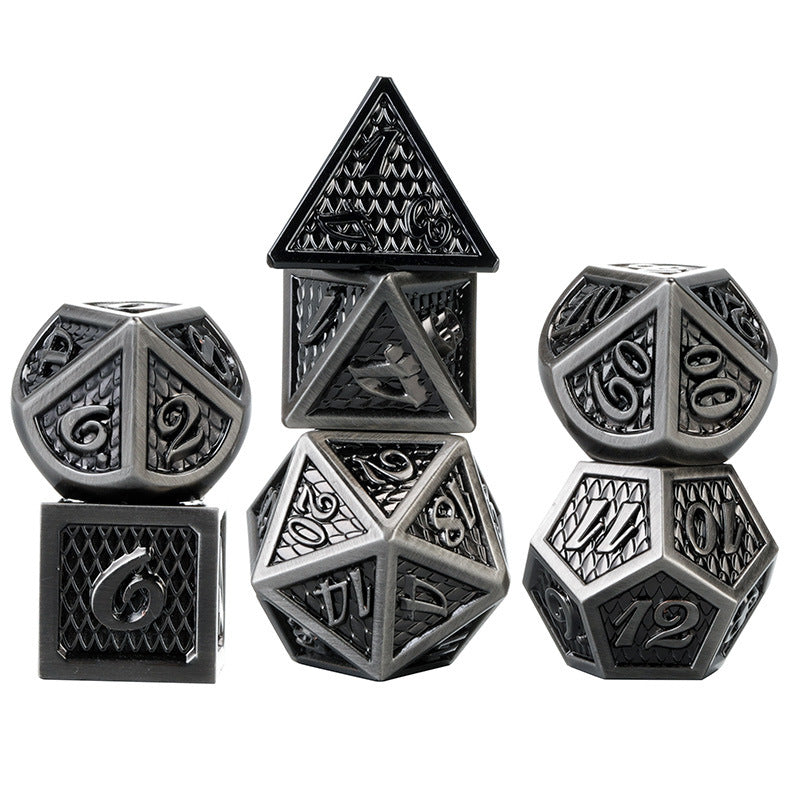 Metal Dragon Scale Dice Set