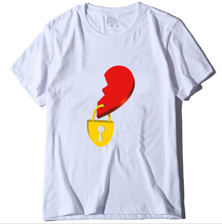 Loose Printed Couple T-shirt