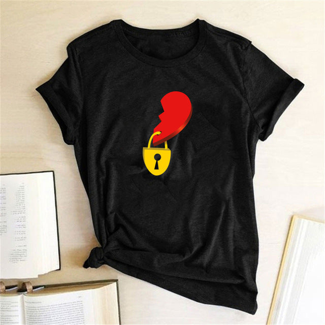 Loose Printed Couple T-shirt
